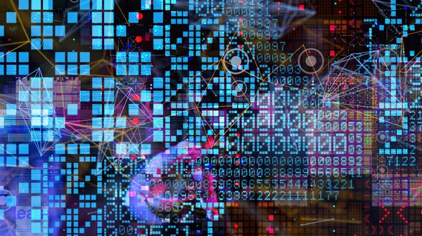 İkili kodlu soyut bir gelecek arkaplanı