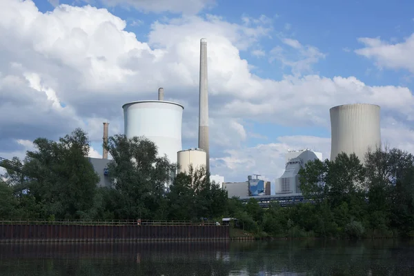 Kühltürme Des Kohlekraftwerks Staudinger Bei Hanau Mainufer — Stockfoto