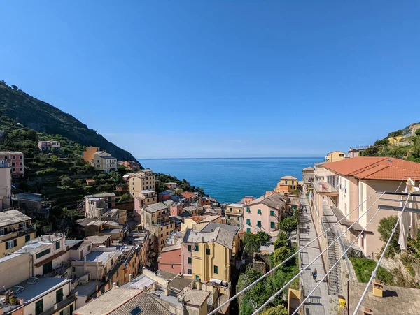 Una Splendida Vista Sul Paese Riomaggiore Liguria — Foto Stock