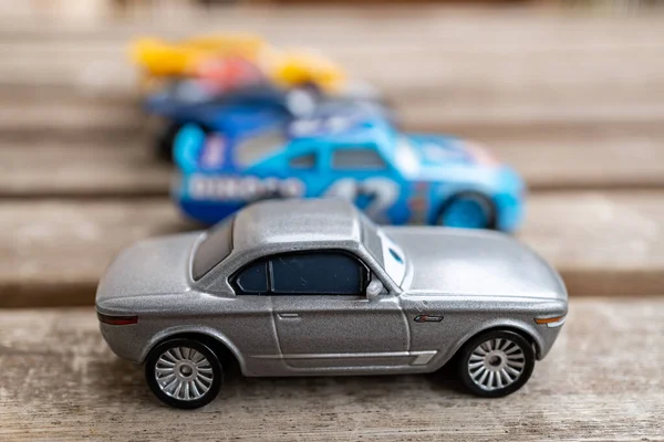 Close Carro Modelo Brinquedo Mattel Sterling Outros Filme Disney Pixar — Fotografia de Stock