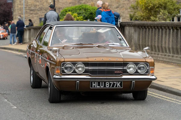 Kahverengi 1973 Ford Cortina GXL mk3 Morpth Fair Day, Northumberland, İngiltere