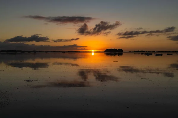 Британия Панорама Морбиханской Гульфы Вид Иль Муин Восход Солнца — стоковое фото