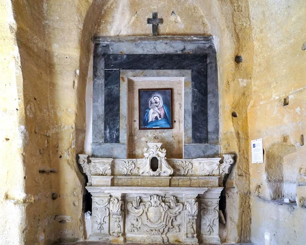 Matera Włochy Rock Church San Vito Lombardo — Zdjęcie stockowe