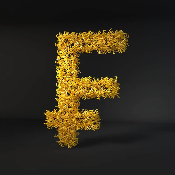 Scattered Yellow Letter Isolated Black Background — Stock Photo, Image