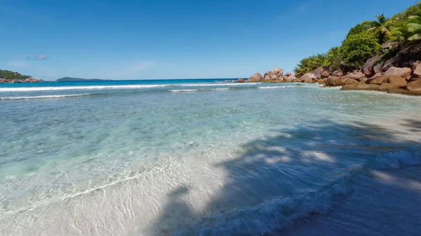 Belle Vue Sur Plage Petite Anse Île Digue Seychelles Afrique — Photo