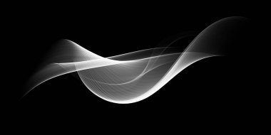 Güzel Soyut Siyah ve Beyaz Dalga Tasarımı