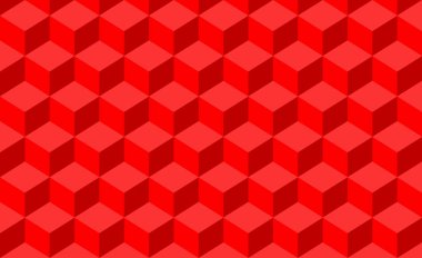 Küp kırmızı resimli 3d tek renkli arkaplan