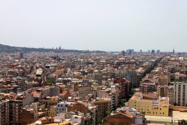 Barselona, İspanya 'nın binalarıyla güzel bir şehir manzarası