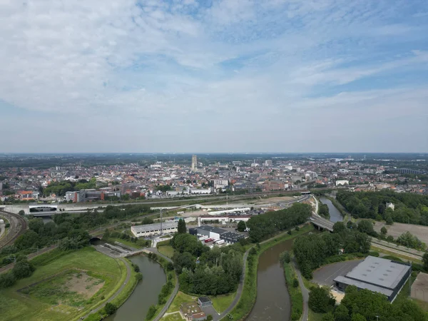 Luchtfoto Van Stad Mechelen België — Stockfoto