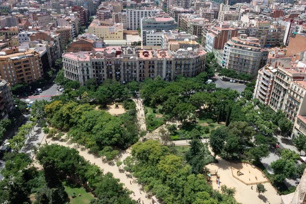 Чудовий Краєвид Міста Будинками Деревами Барселони Іспанія — стокове фото