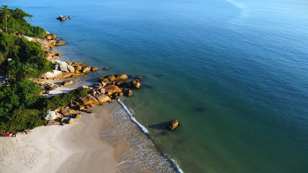 Dron Widok Piękne Morze Florianapolis Brazylia — Zdjęcie stockowe