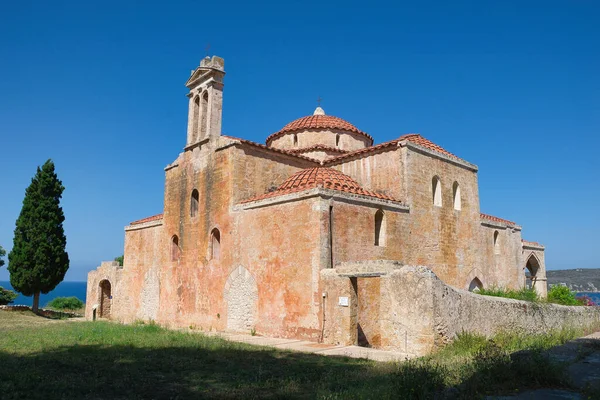 Beautiful Christian Byzantine Church Castle Church Transfiguration Savior Niokastro Pylos — Stock Photo, Image