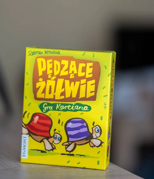 Closeup Shot Polish Pedzace Zolwie Board Game Reiner Knizia Box — Stock Photo, Image