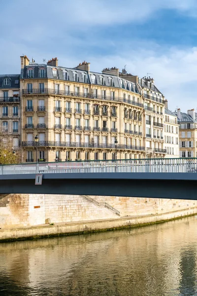 París Ile Saint Louis Quai Bourbon Con Puente Saint Louis —  Fotos de Stock