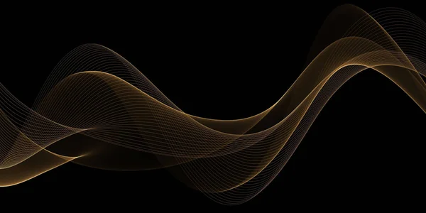 Beau Fond Abstrait Golden Waves Modèle Conception — Photo