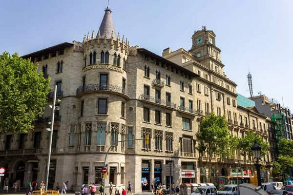 Hermoso Plano Del Antiguo Edificio Histórico Famosa Avenida Passeig Gracia —  Fotos de Stock