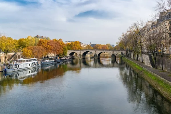 París Ile Saint Louis Hermosas Casas Pont Marie Puente Antiguo — Foto de Stock