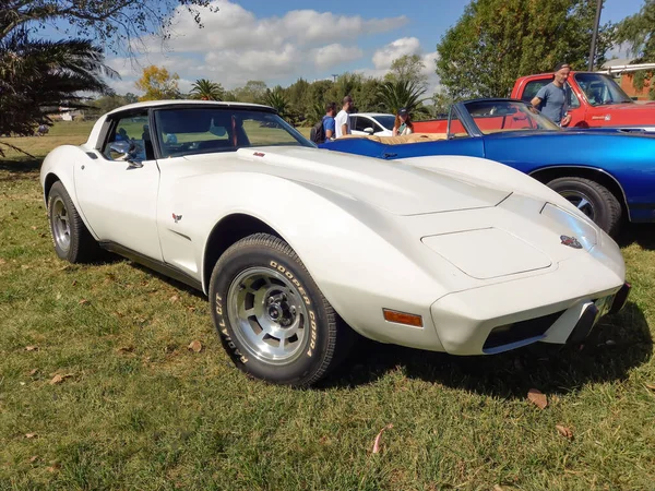 Stary Biały Sport Chevrolet Corvette L82 Dwudrzwiowy Coupe 1978 1979 — Zdjęcie stockowe