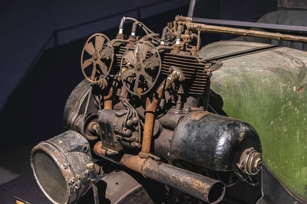 Old Historic Car Wheeler Green Color Phanomobil — Stock Photo, Image