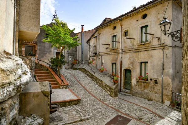 Narrow Street Old Houses Petina Village Mountains Campania Region Italy — Stock Photo, Image