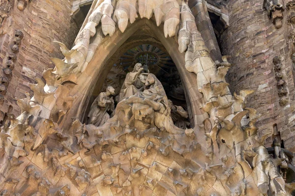 Часть Исторической Базилики Gaudi Sagrada Familia Барселоне Испания — стоковое фото