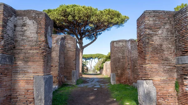 Ostia Antica Grande Sítio Arqueológico Perto Cidade Moderna Óstia Que — Fotografia de Stock