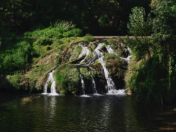 Closeup Shot Beautiful Waterfall Flowing Forest — Stock Photo, Image