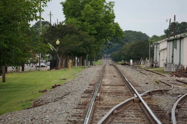 Oude Spoorwegen Een Klein Stadje — Stockfoto