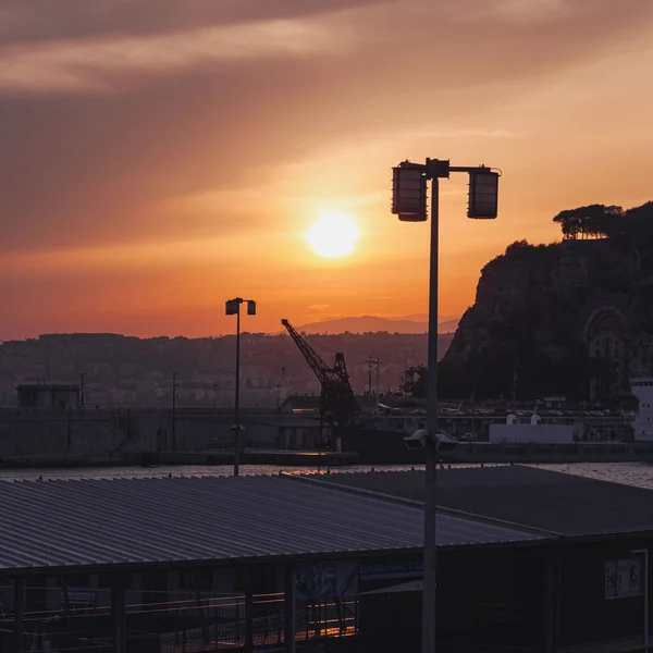 Una Vista Aérea Hermoso Paisaje Urbano Atardecer —  Fotos de Stock