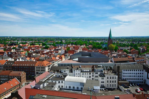 Utsikt Över Den Gamla Staden Luebeck När Vädret Fint Från — Stockfoto