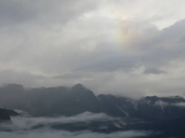 Чудовий Краєвид Через Туман Юшань Також Відомий Гора Джад Тайвані — стокове фото
