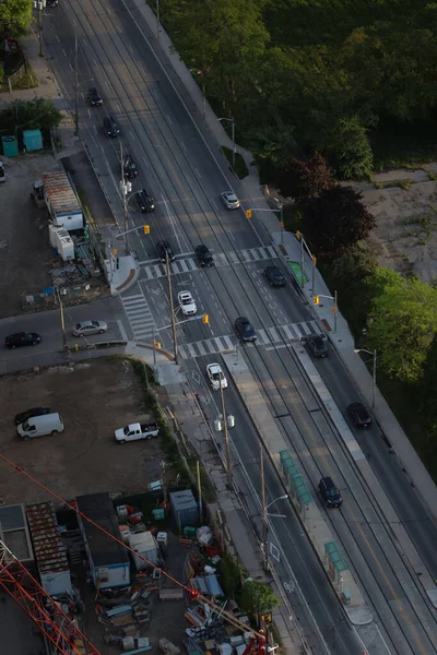 Colpo Verticale Del Traffico Stradale Toronto Canada — Foto Stock