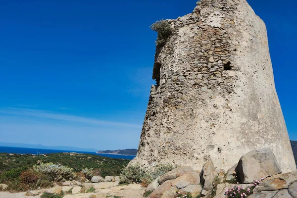 Torre Medievale Porto Giunco Sardegna — Foto Stock