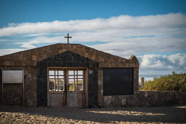 Opuštěný Hřbitov Poušti Pláži Cofete Jižní Fuerteventura Kanárské Ostrovy — Stock fotografie