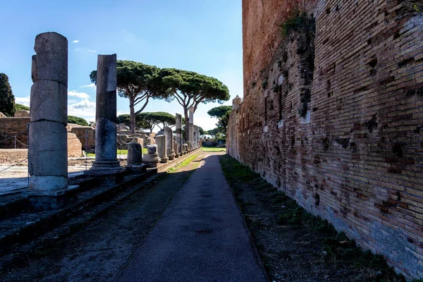 Ostia Antica Stor Arkeologisk Plats Nära Den Moderna Staden Ostia — Stockfoto