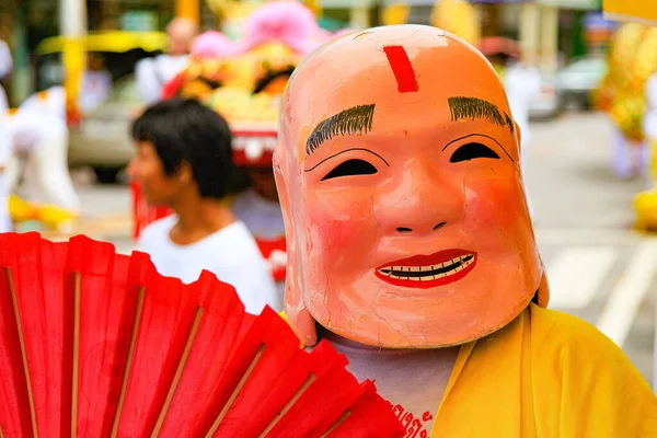 Detailní Záběr Lidí Během Každoročního Vegetariánského Festivalu Thajském Phuketu — Stock fotografie