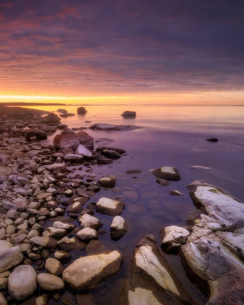Kokkola Finlandiya Günbatımında Büyüleyici Deniz Manzarası — Stok fotoğraf