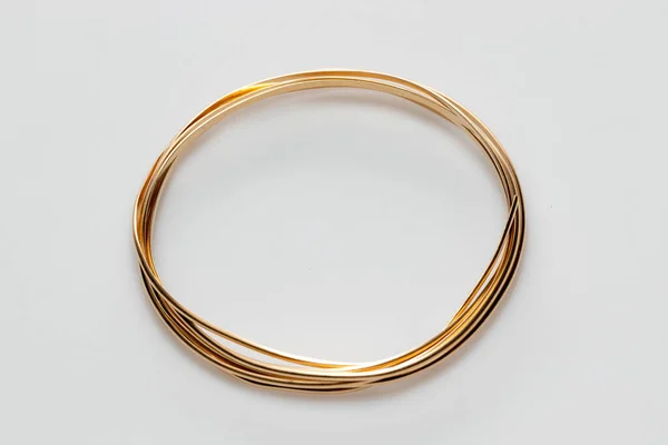 Radium Gold Wire Jewelry Making Isolated White Background — Stock Photo, Image