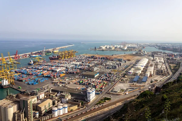 Une Vue Aérienne Port Barcelone Espagne — Photo