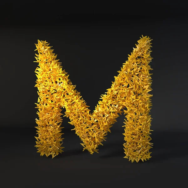 Dağınık sarı harf siyah bir arkaplan üzerinde izole