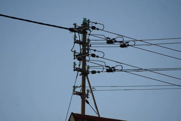 electric wires connected to each other at the cottage of the building