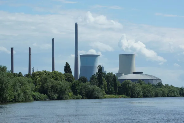 Das Kohlekraftwerk Staudinger Großkrotzenburg Bei Hanau Main Eine Von Fünf — Stockfoto