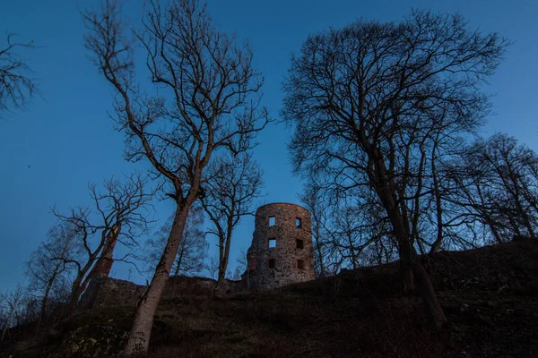 Ein Weiter Blick Auf Die Burgruine Morby Ranas Schweden — Stockfoto