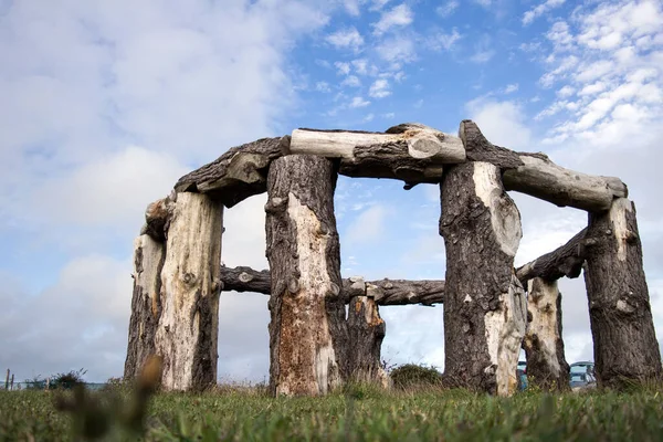 Ένα Woodhenge Που Χτίστηκε Από Έναν Ιδιοκτήτη Παμπ Ένα Χωράφι — Φωτογραφία Αρχείου