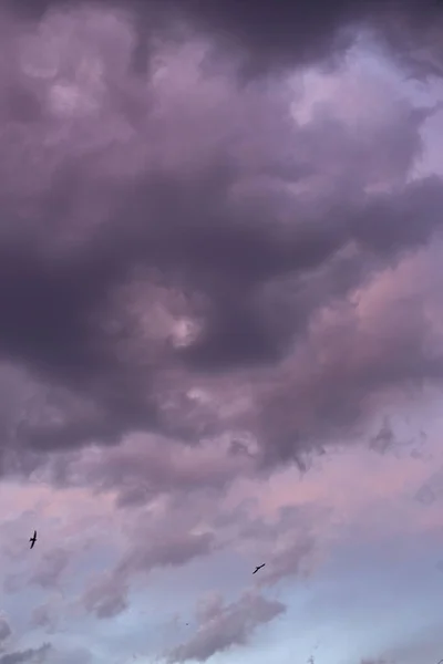 Una Toma Dramática Oscuro Cielo Nublado Gris Púrpura — Foto de Stock