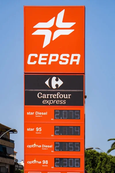 Ronda Malaga Spain June 2022 Cepsa Gas Station Sign Fuel — Stock Photo, Image