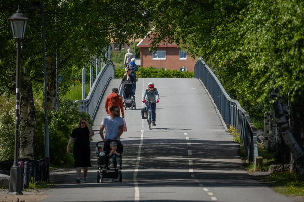 Cykelbro Hjärtat Östersund Sverige — Stockfoto