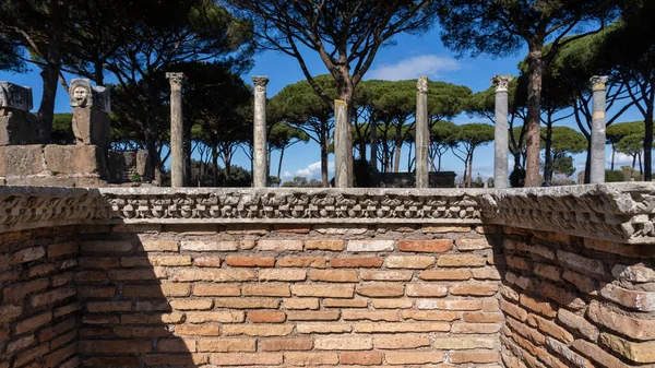 Ostia Antica Suuri Arkeologinen Kohde Lähellä Modernia Ostian Kaupunkia Joka — kuvapankkivalokuva