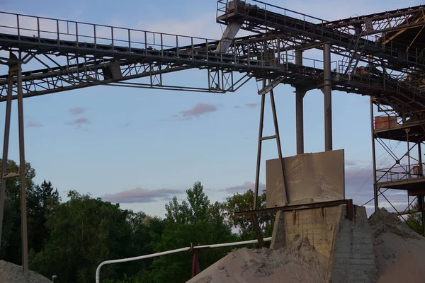 Vue Une Construction Métallique Une Usine Dessus Bâtiment Béton — Photo