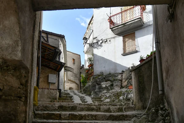 Narrow Street Old Houses Petina Village Mountains Campania Region Italy — Stock Photo, Image